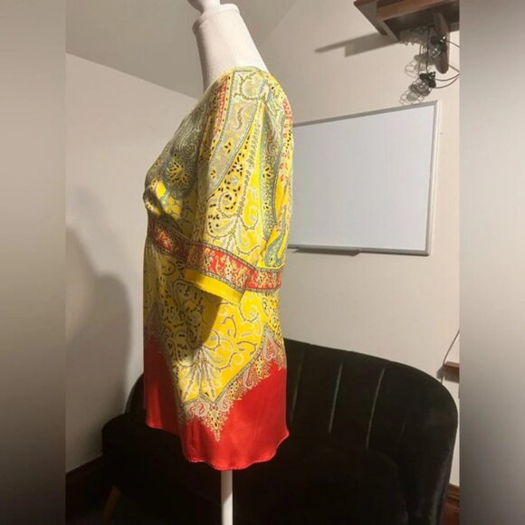 Elie Tahari Paisley Print Blouse l PTP 17 - Picture 2 of 5